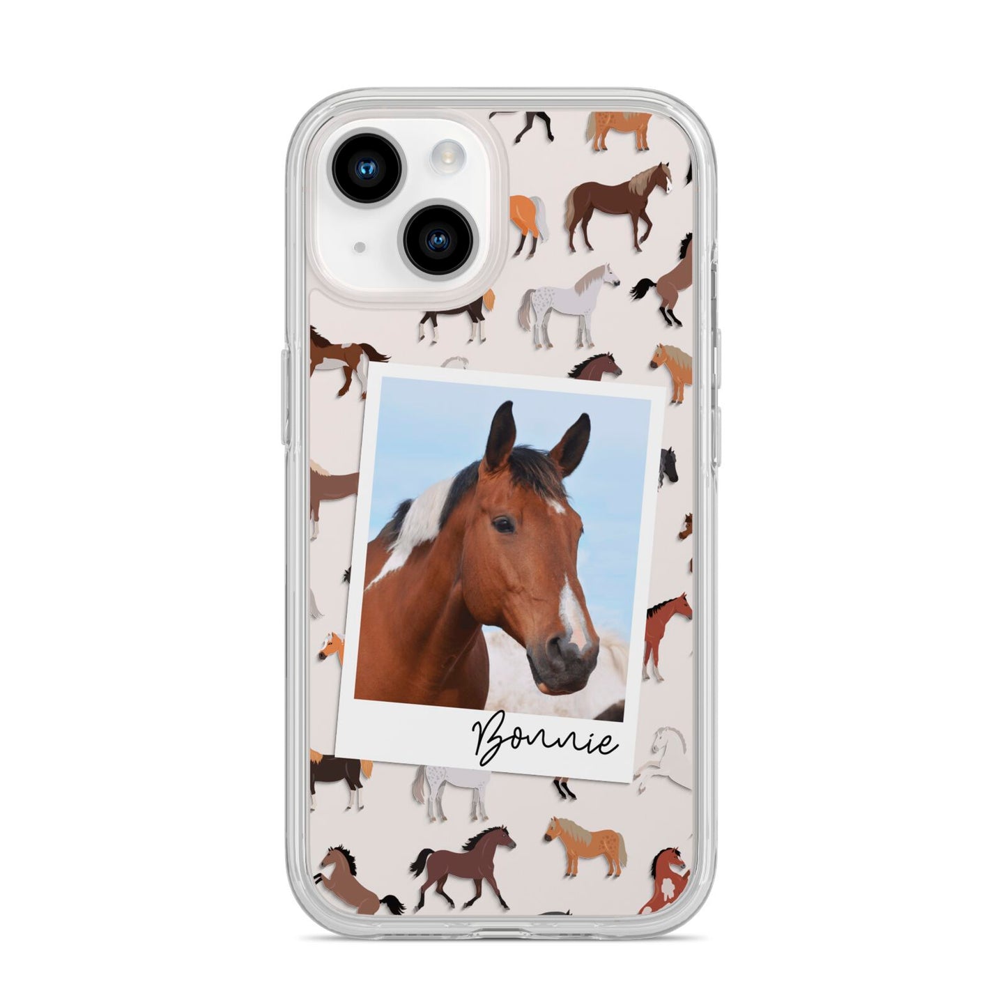 Personalised Horse Photo iPhone 14 Clear Tough Case Starlight