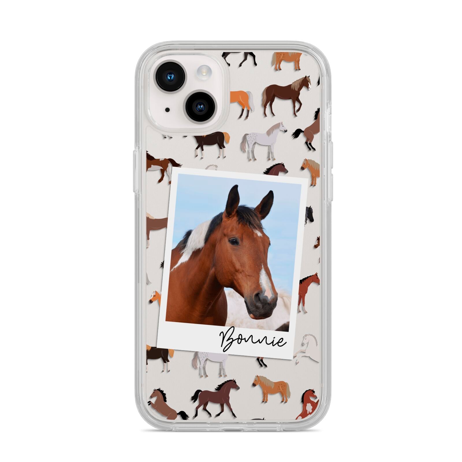 Personalised Horse Photo iPhone 14 Plus Clear Tough Case Starlight