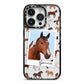 Personalised Horse Photo iPhone 14 Pro Black Impact Case on Silver phone