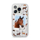 Personalised Horse Photo iPhone 14 Pro Clear Tough Case Silver