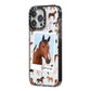 Personalised Horse Photo iPhone 14 Pro Max Black Impact Case Side Angle on Silver phone