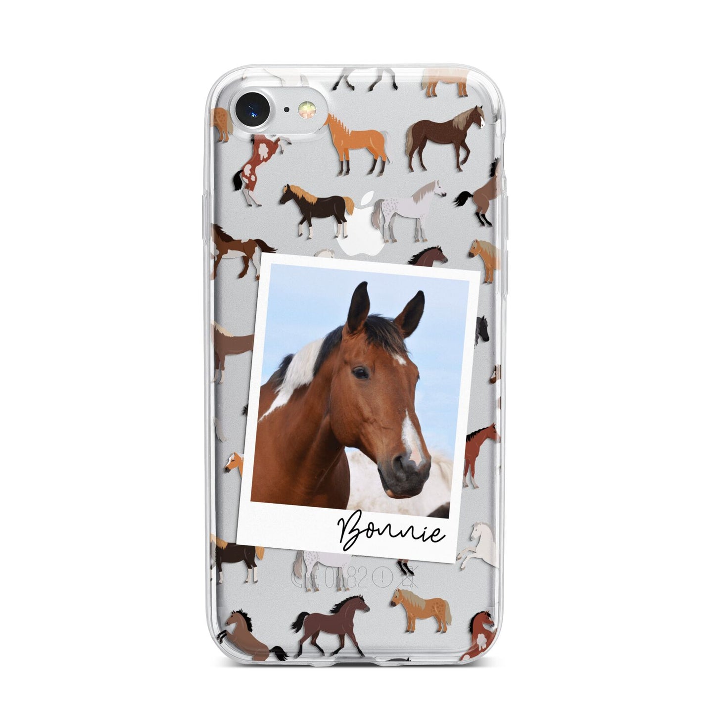 Personalised Horse Photo iPhone 7 Bumper Case on Silver iPhone