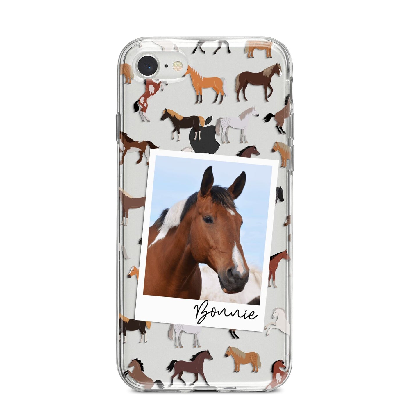 Personalised Horse Photo iPhone 8 Bumper Case on Silver iPhone
