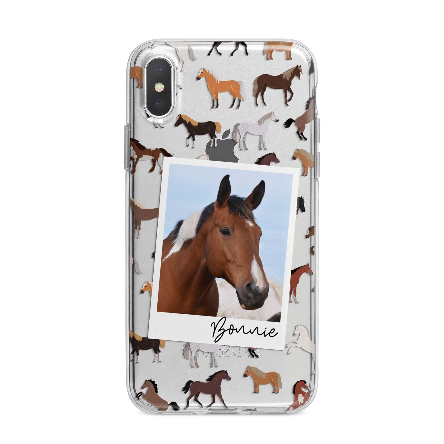 Personalised Horse Photo iPhone X Bumper Case on Silver iPhone Alternative Image 1