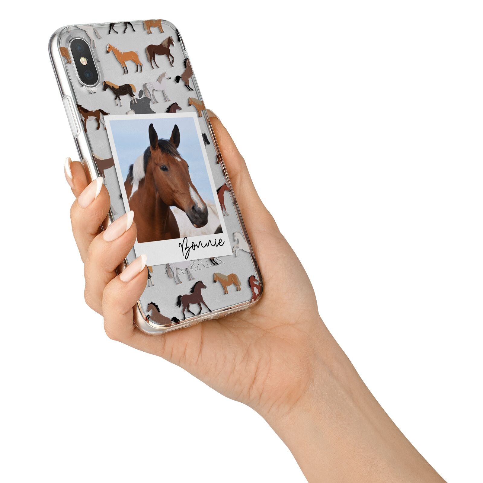 Personalised Horse Photo iPhone X Bumper Case on Silver iPhone Alternative Image 2