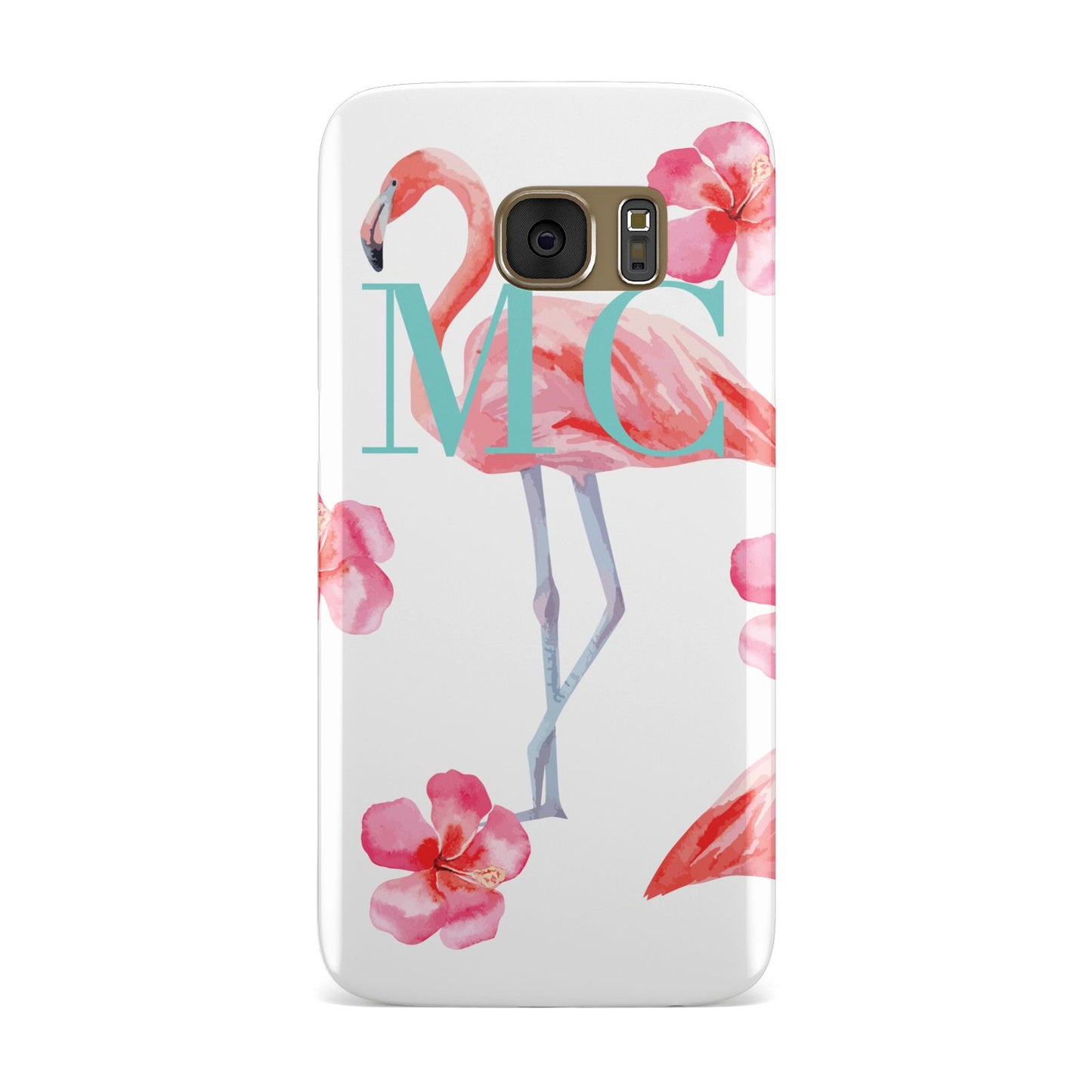 Personalised Initials Flamingo 3 Samsung Galaxy Case