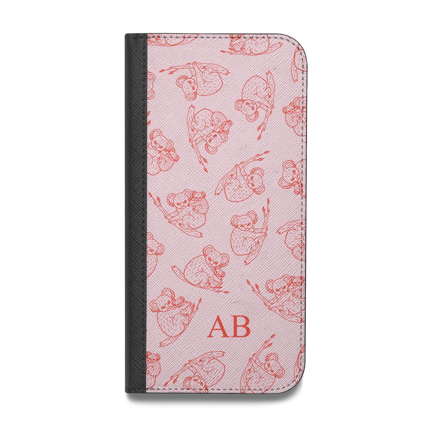 Personalised Koala Vegan Leather Flip Samsung Case