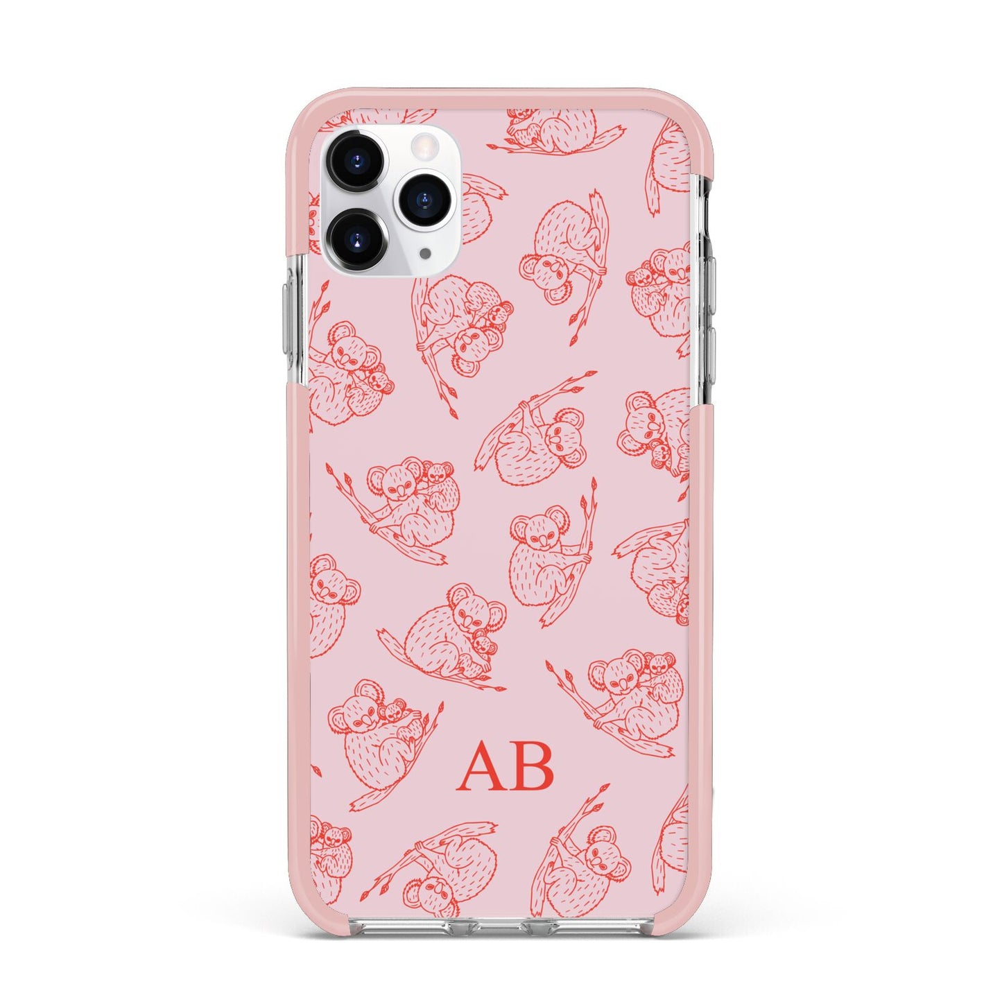 Personalised Koala iPhone 11 Pro Max Impact Pink Edge Case