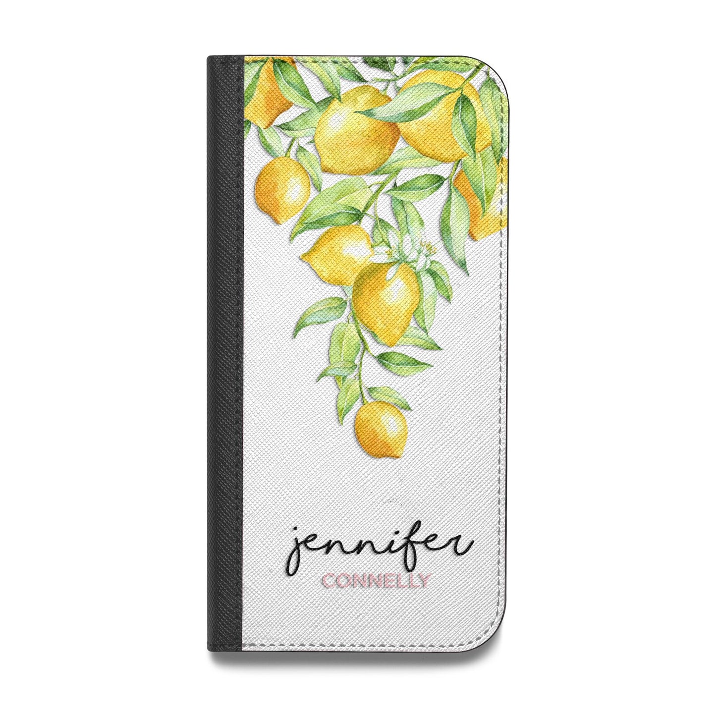Personalised Lemons Drop Vegan Leather Flip Samsung Case