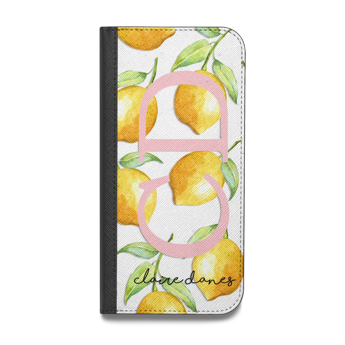 Personalised Lemons Vegan Leather Flip Samsung Case