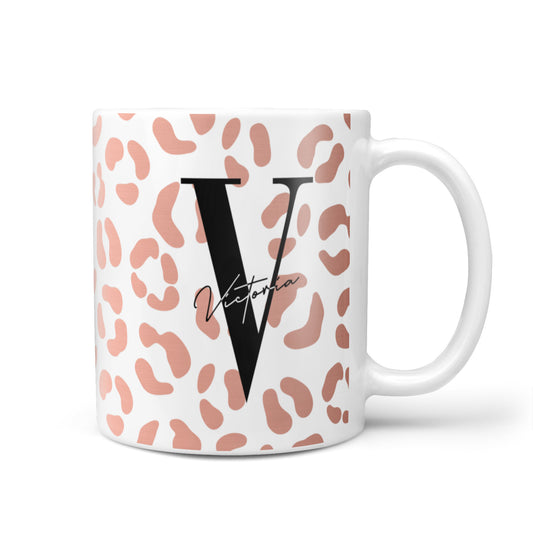 Personalised Leopard Print Clear Copper 10oz Mug