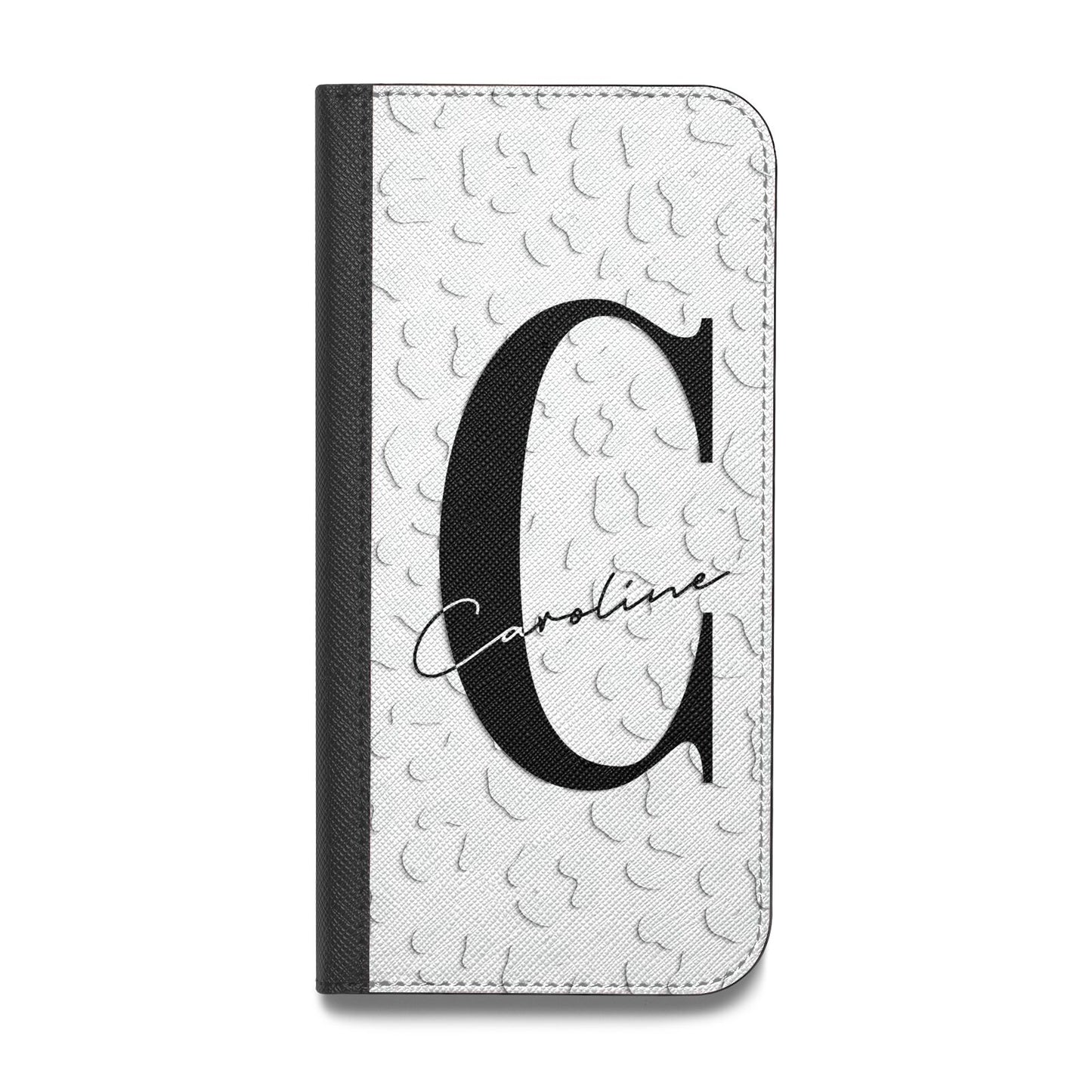 Personalised Leopard Print Clear Vegan Leather Flip Samsung Case