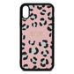 Personalised Leopard Print Embossed Pink Pebble Leather iPhone Xr Case