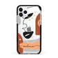 Personalised Line Art Apple iPhone 11 Pro in Silver with Black Impact Case