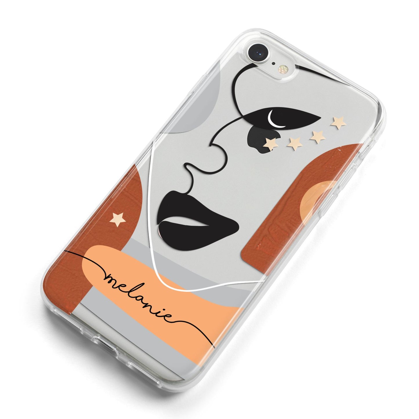 Personalised Line Art iPhone 8 Bumper Case on Silver iPhone Alternative Image