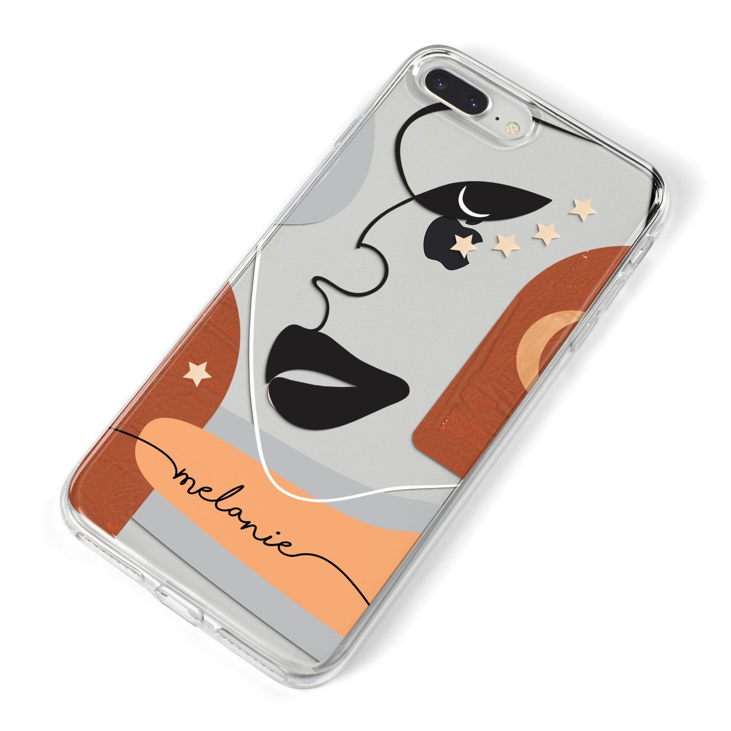 Personalised Line Art iPhone 8 Plus Bumper Case on Silver iPhone Alternative Image