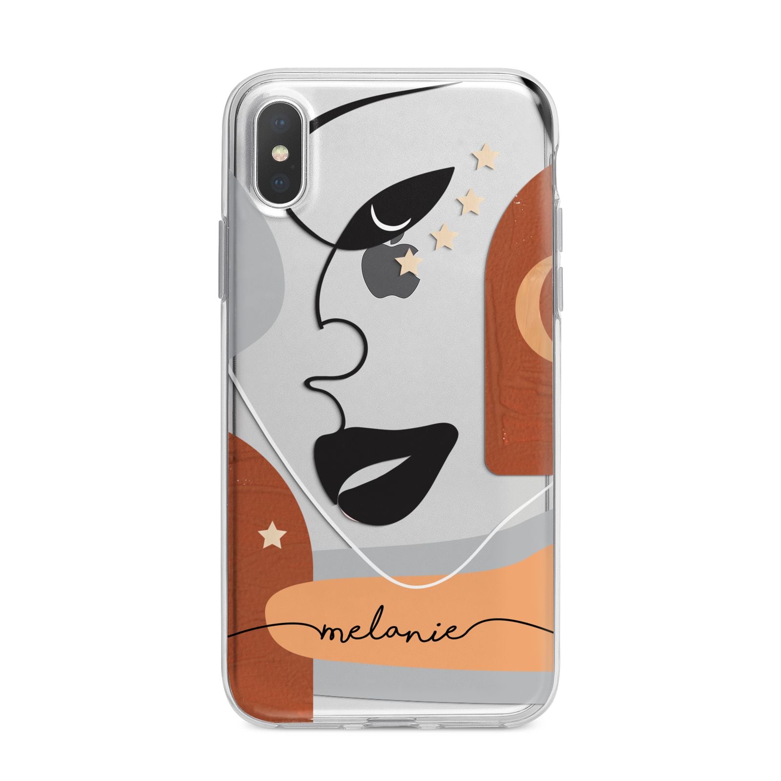 Personalised Line Art iPhone X Bumper Case on Silver iPhone Alternative Image 1