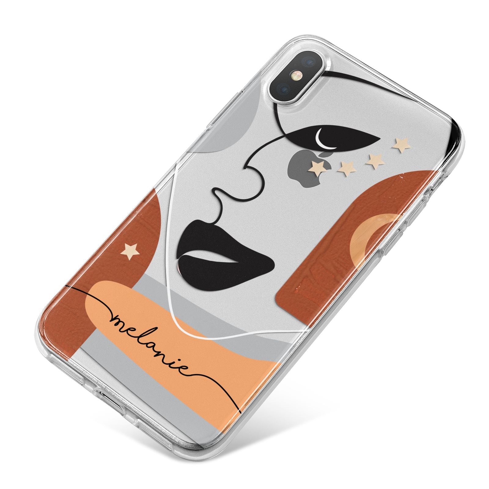 Personalised Line Art iPhone X Bumper Case on Silver iPhone