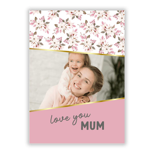 Personalised Love You Mum A5 Flat Greetings Card