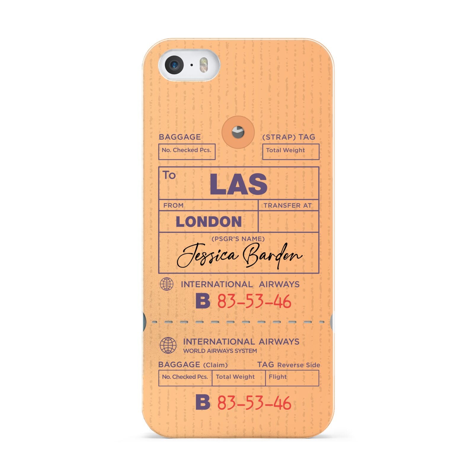 Personalised Luggage Tag Apple iPhone 5 Case