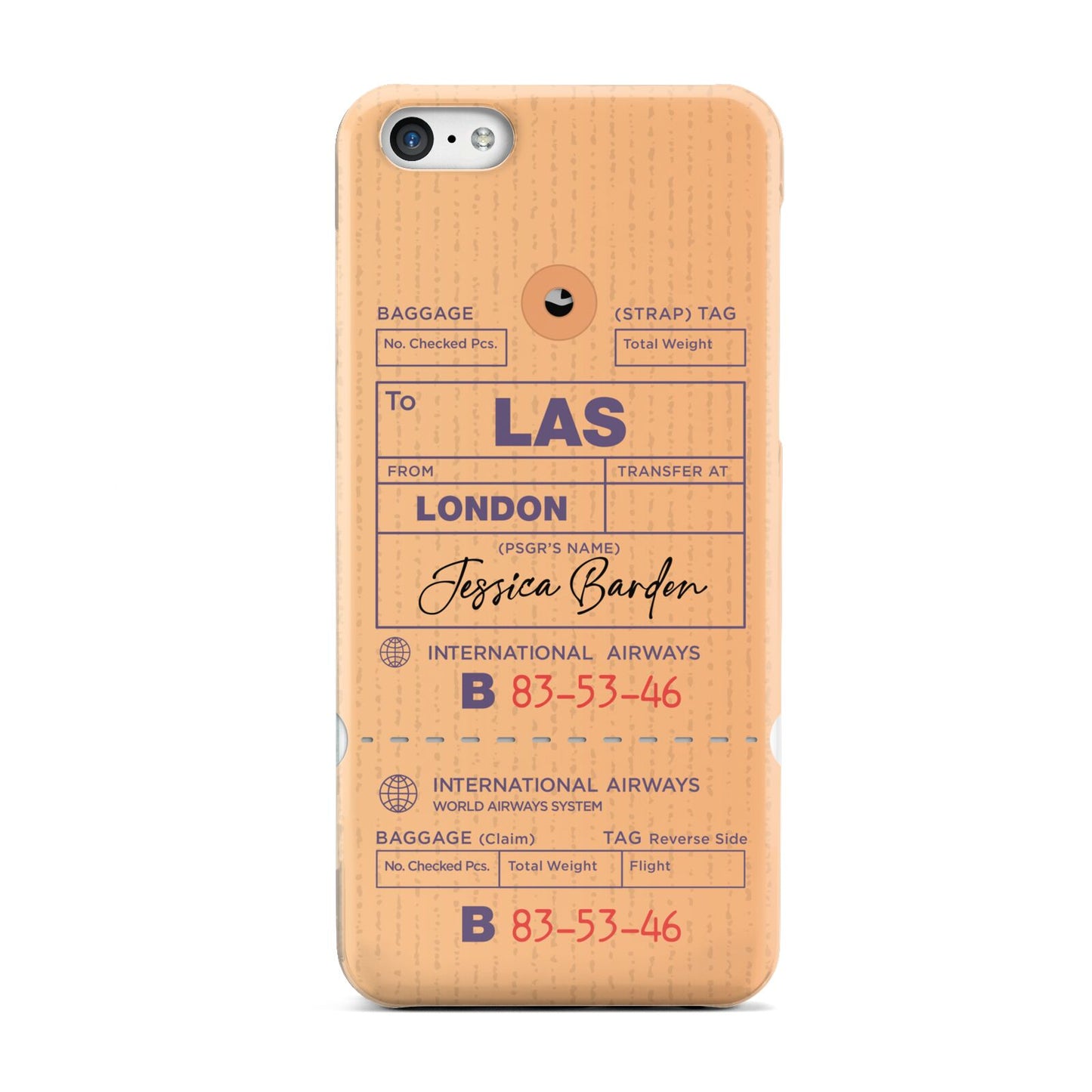 Personalised Luggage Tag Apple iPhone 5c Case