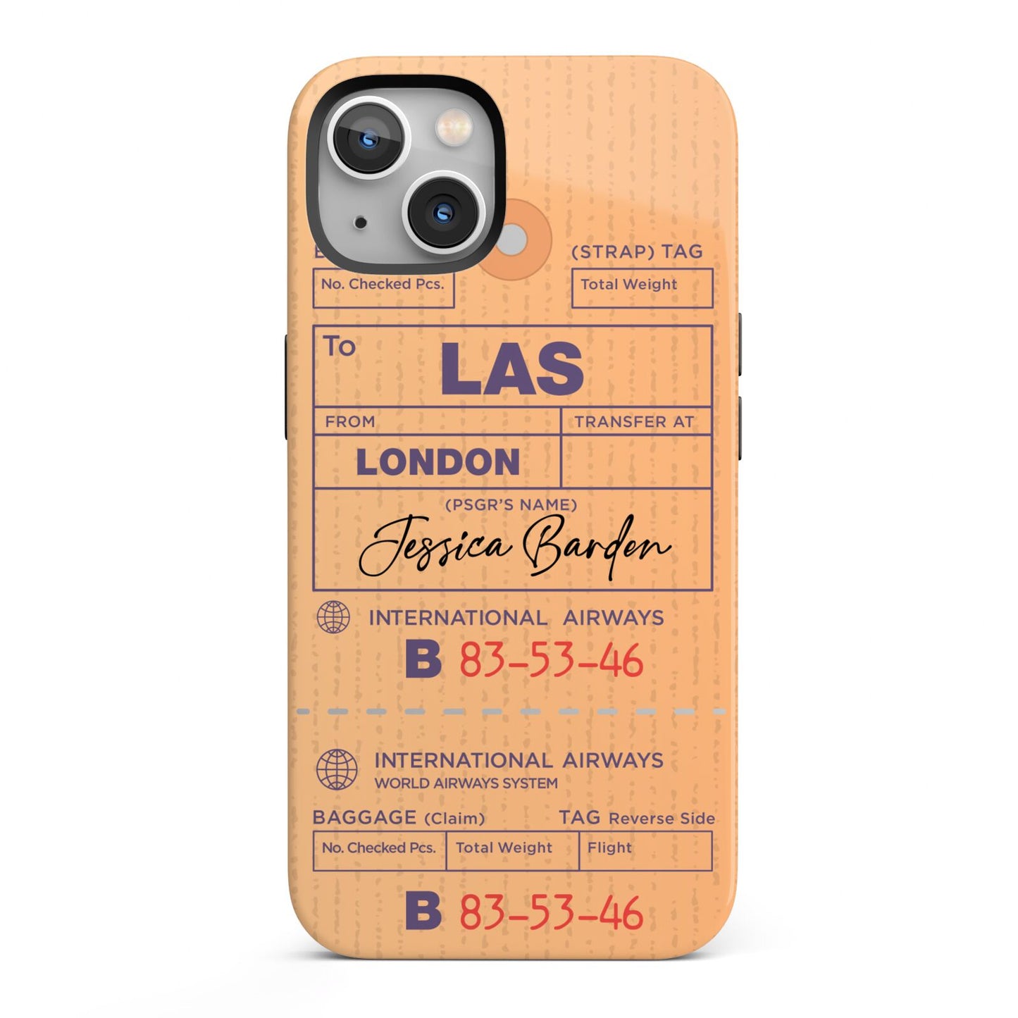 Personalised Luggage Tag iPhone 13 Full Wrap 3D Tough Case