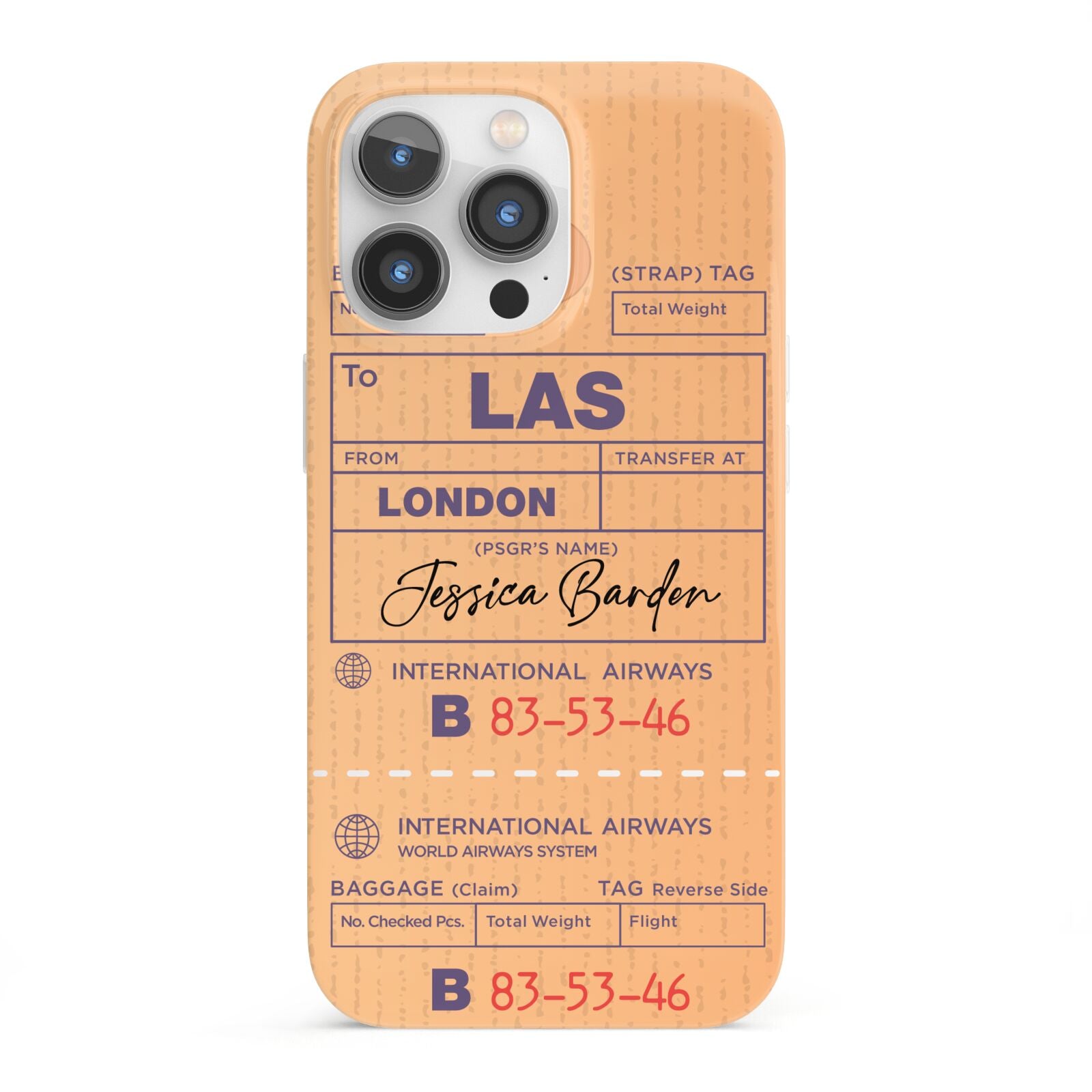 Personalised Luggage Tag iPhone 13 Pro Full Wrap 3D Snap Case