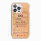 Personalised Luggage Tag iPhone 13 Pro TPU Impact Case with White Edges
