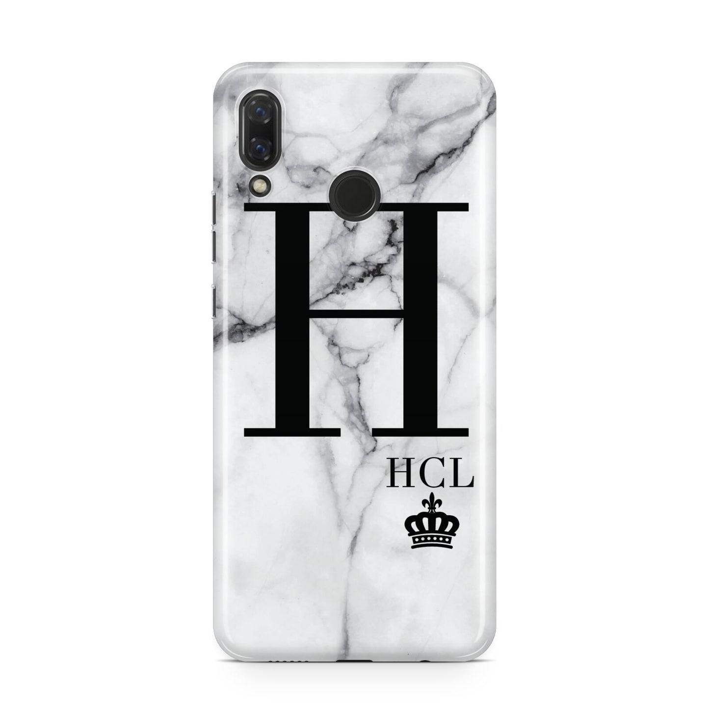 Personalised Marble Big Small Initials Huawei Nova 3 Phone Case
