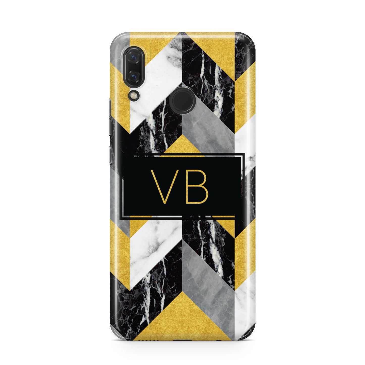 Personalised Marble Effect Initials Huawei Nova 3 Phone Case
