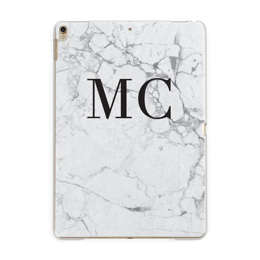 Personalised Marble Initials Apple iPad Gold Case