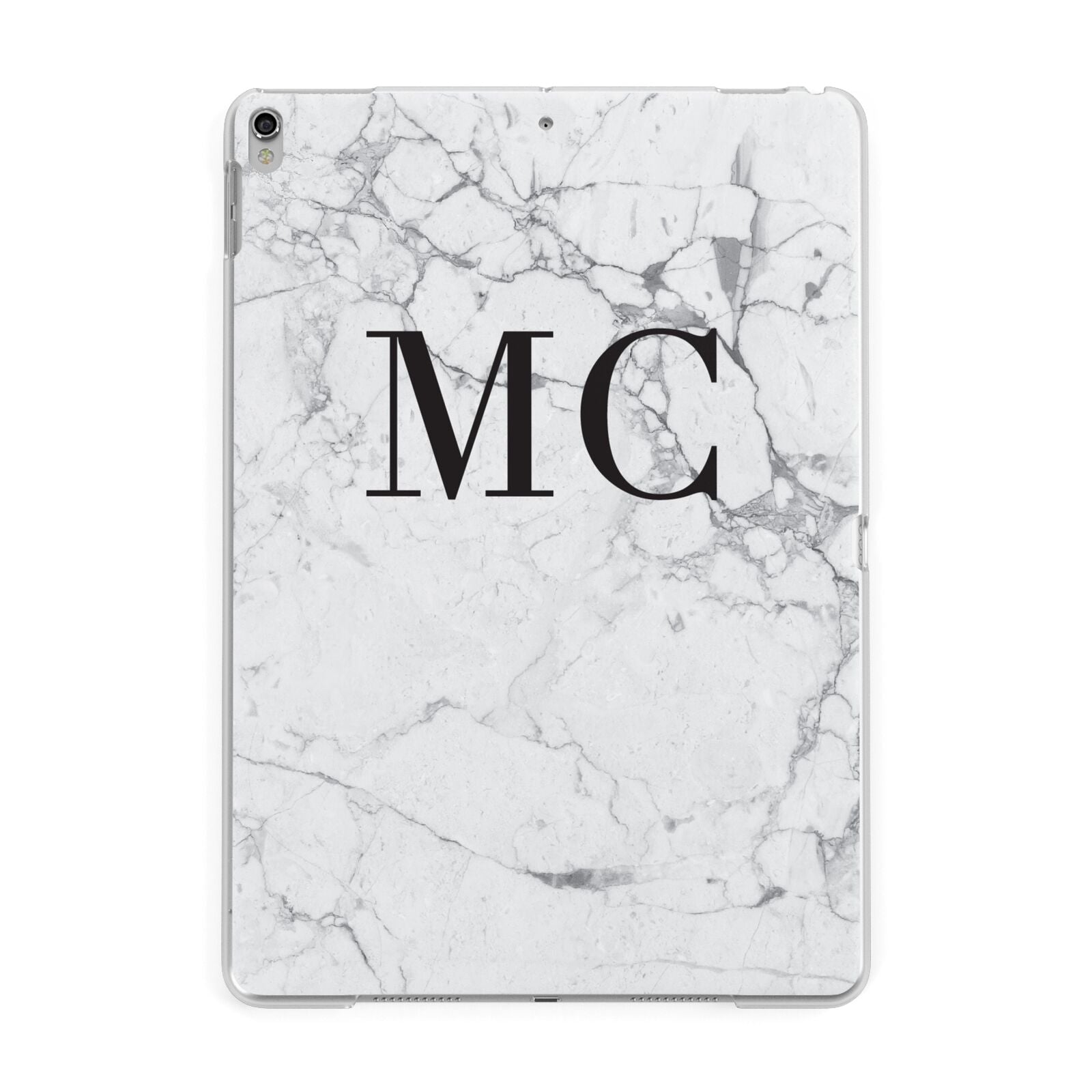 Personalised Marble Initials Apple iPad Silver Case