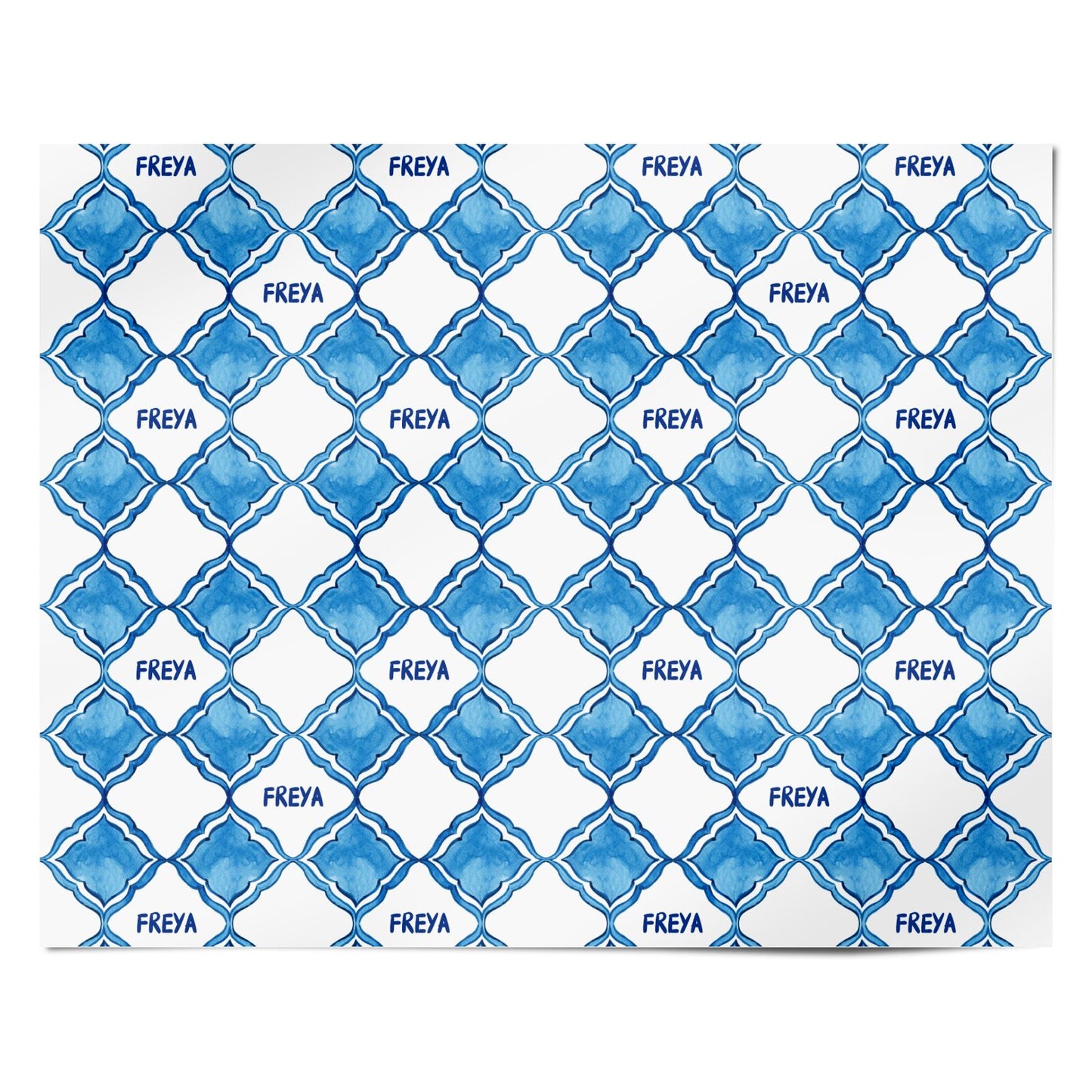 Personalised Mediterranean Tiles Personalised Wrapping Paper Alternative