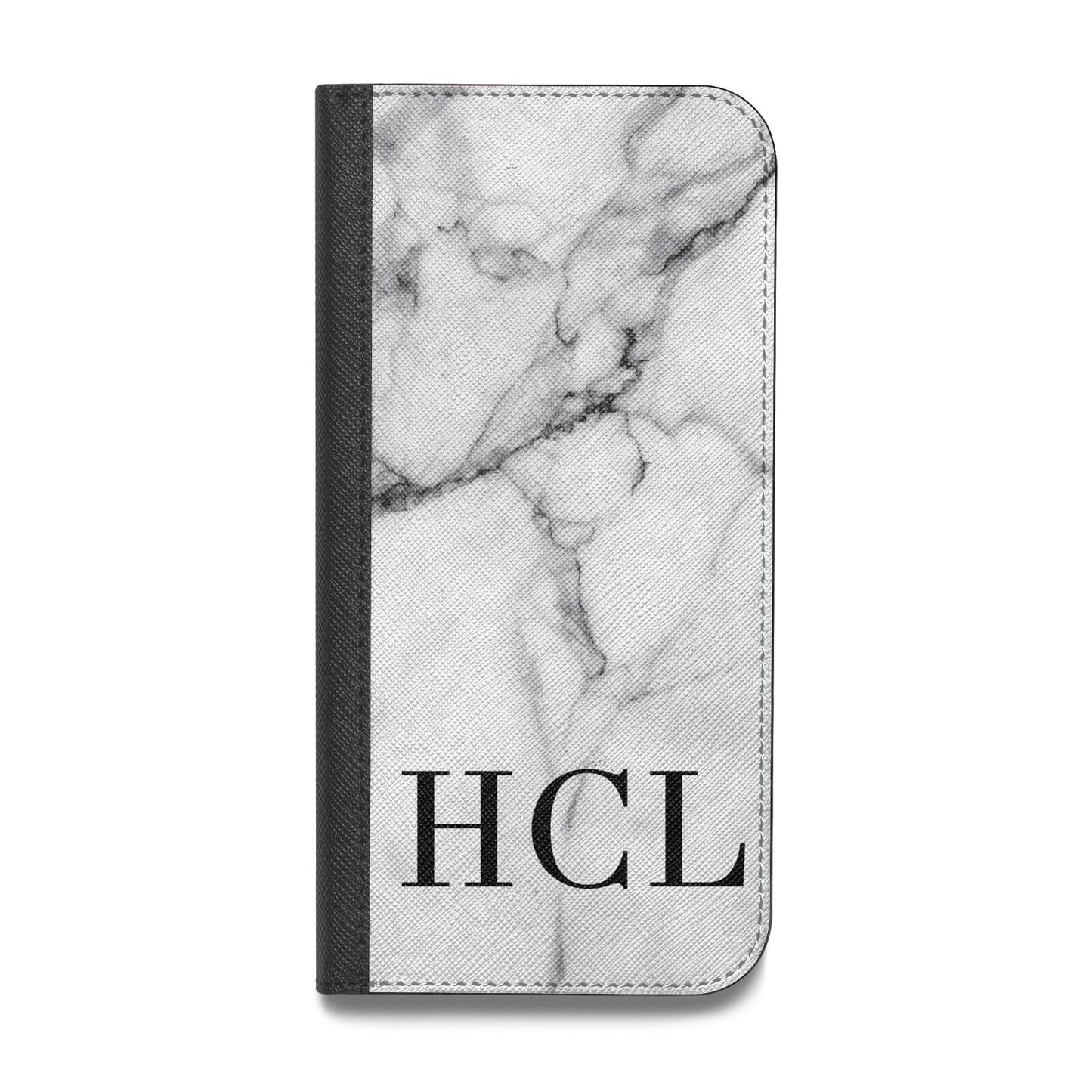 Personalised Medium Marble Initials Vegan Leather Flip Samsung Case