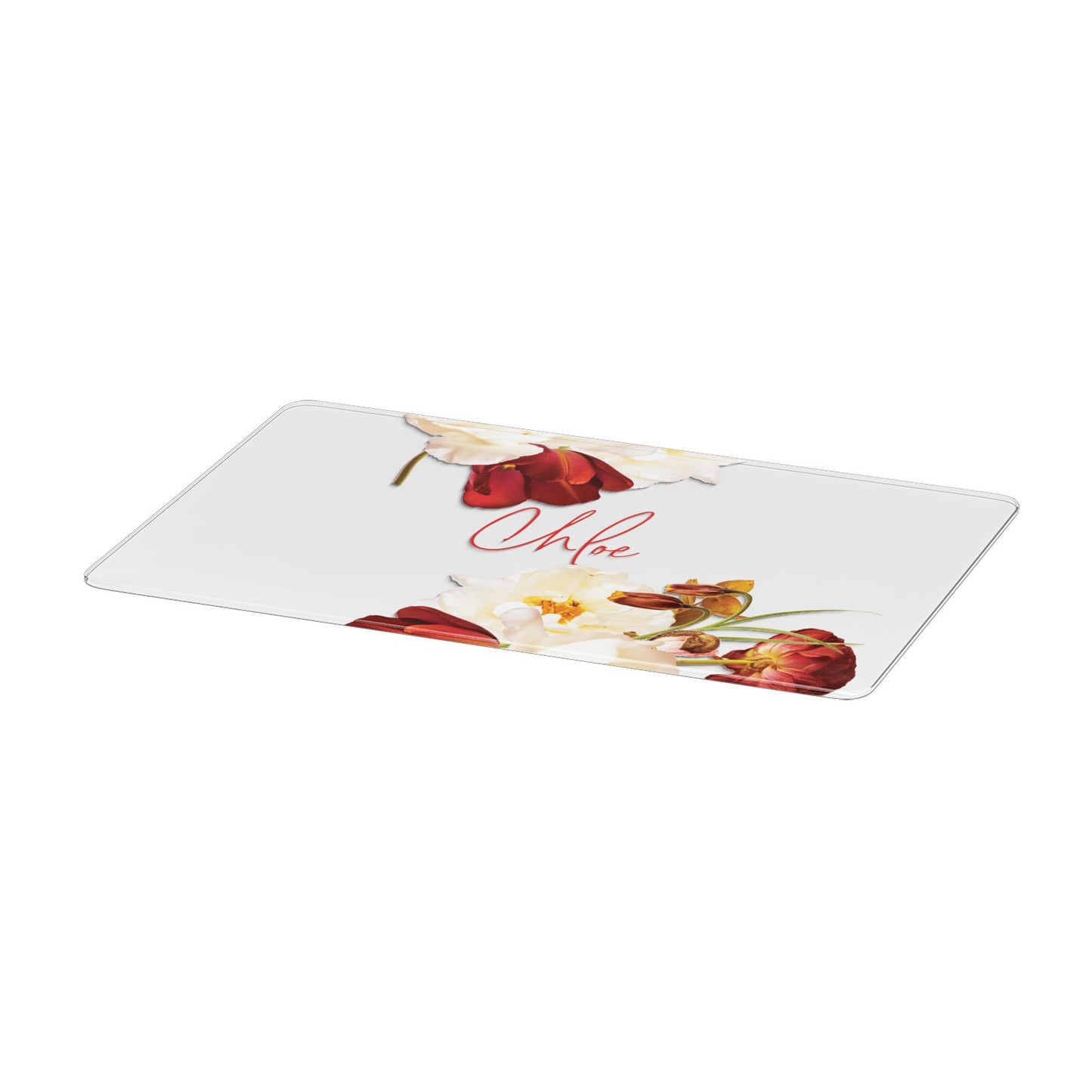Personalised Name Transparent Clear Floral Apple MacBook Case Only