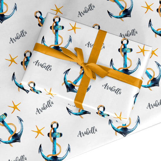 Personalised Nautical Custom Wrapping Paper