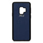 Personalised Navy Blue Pebble Leather Samsung S9 Case