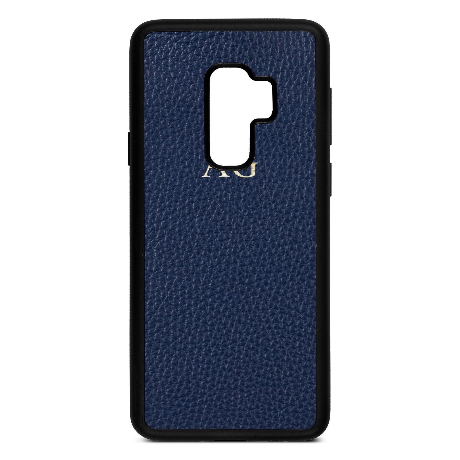 Personalised Navy Blue Pebble Leather Samsung S9 Plus Case