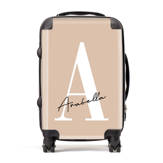 Personalised Nude Colour Initial Suitcase