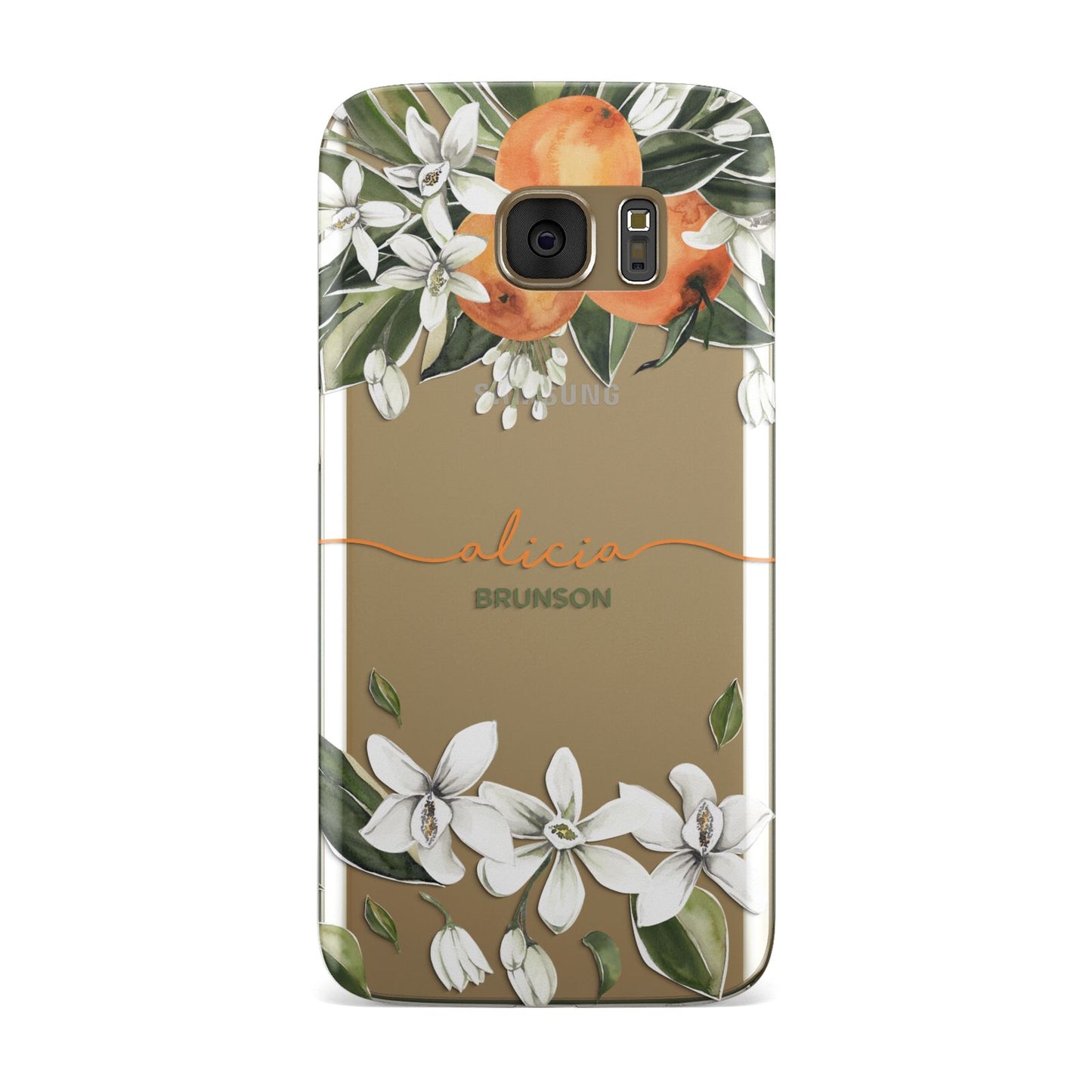Personalised Orange Tree Wreath Samsung Galaxy Case