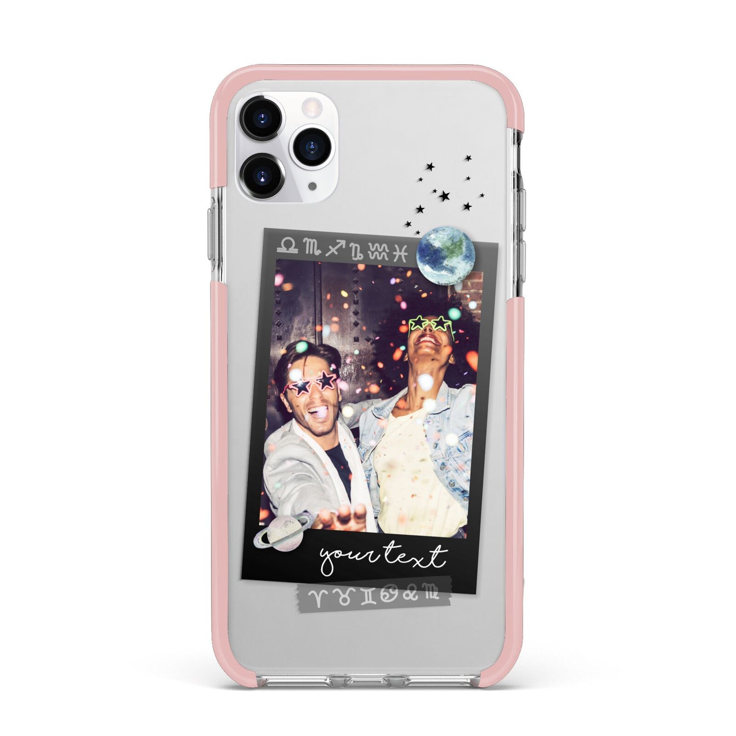 Personalised Photo Celestial iPhone 11 Pro Max Impact Pink Edge Case