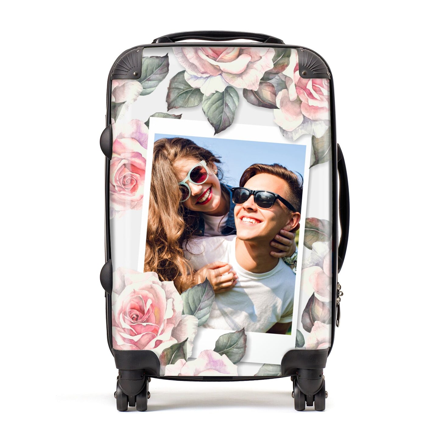 Personalised Photo Floral Suitcase