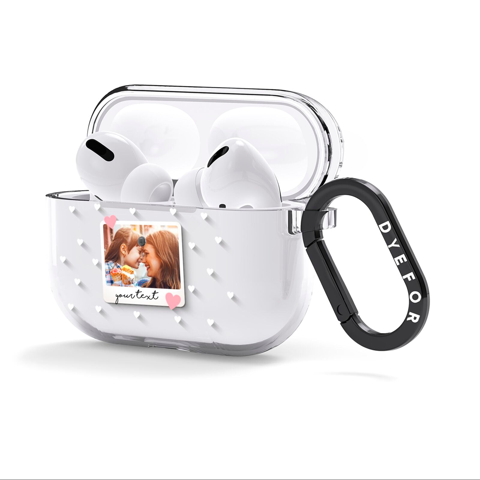 Personalised Photo Love Hearts AirPods Clear Case 3rd Gen Side Image