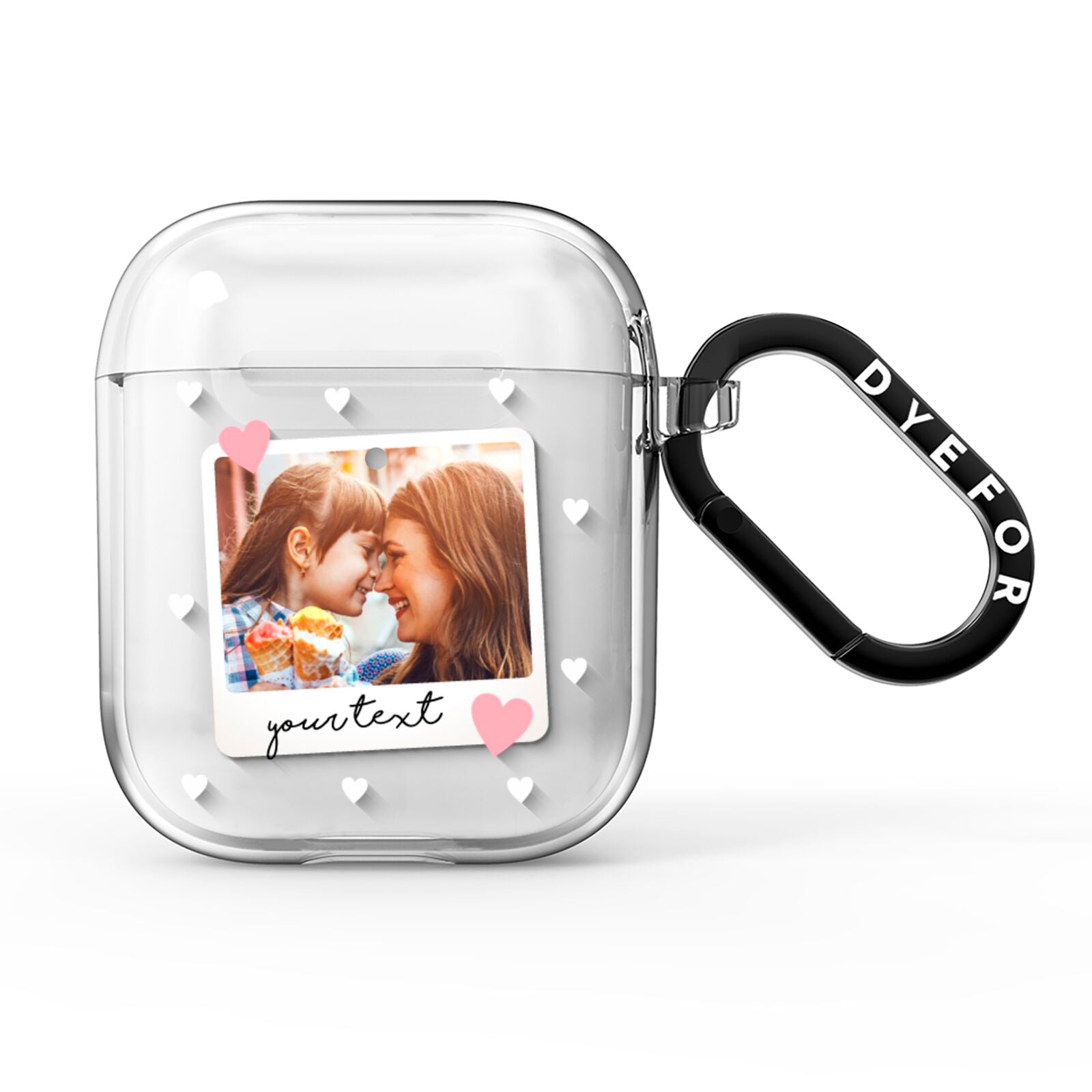 Personalised Photo Love Hearts AirPods Clear Case