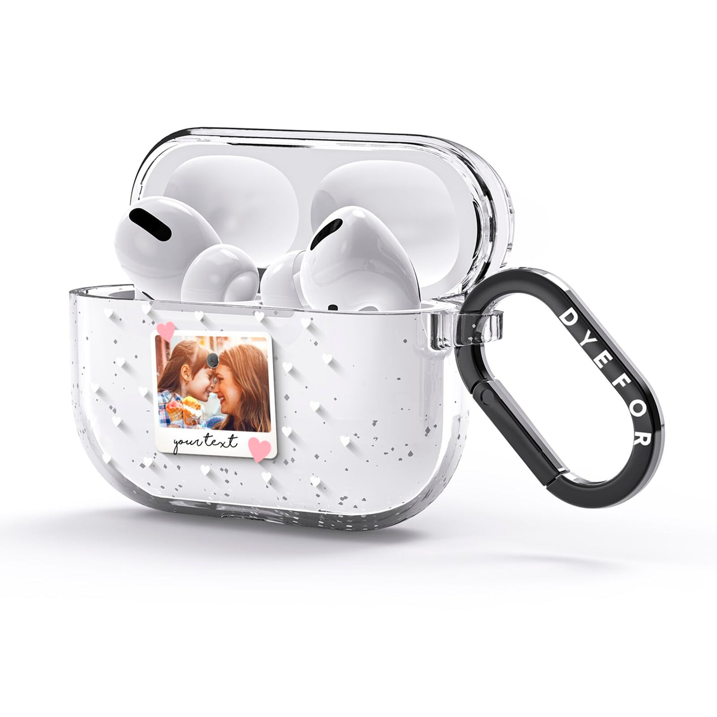 Personalised Photo Love Hearts AirPods Glitter Case 3rd Gen Side Image