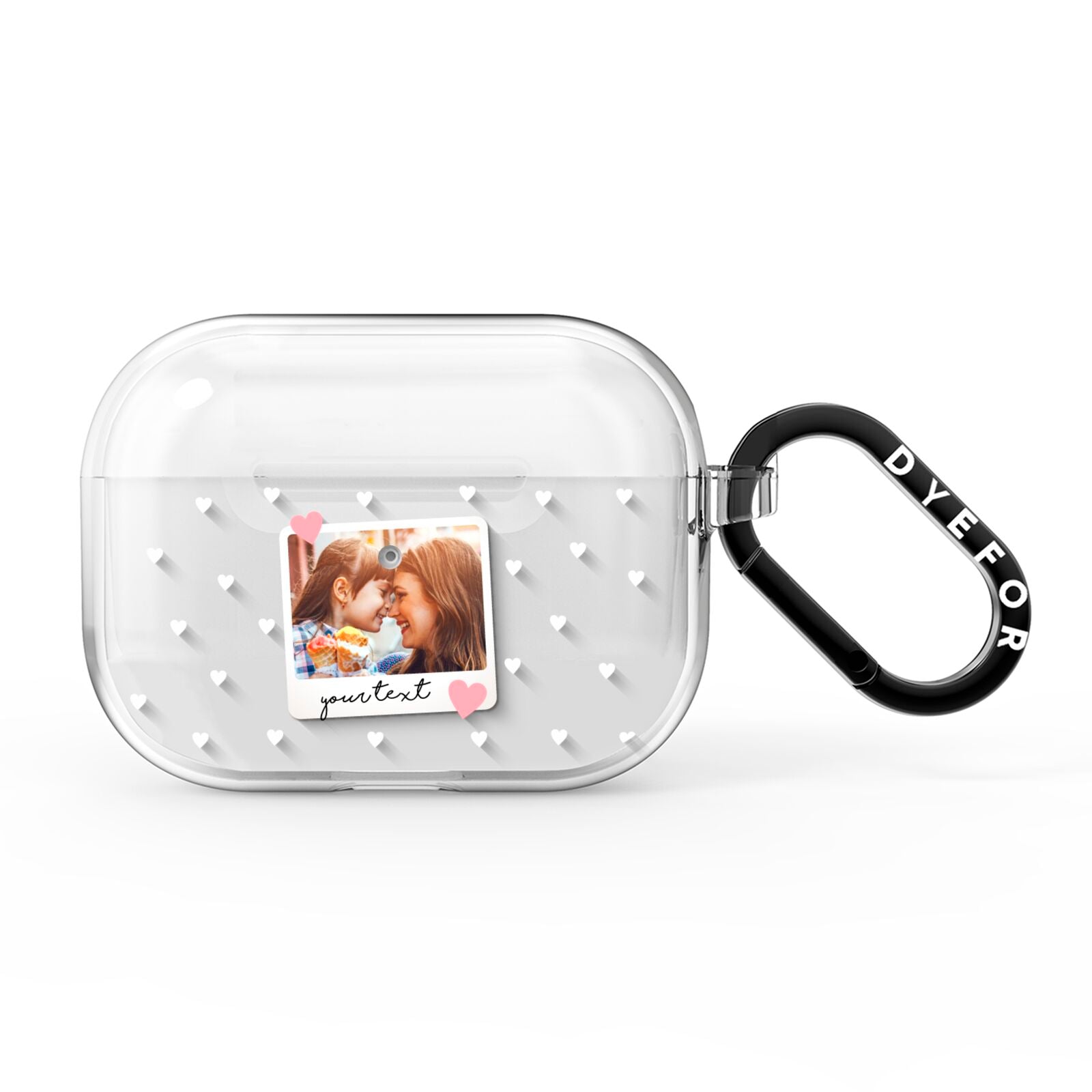 Personalised Photo Love Hearts AirPods Pro Clear Case