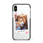Personalised Photo Love Hearts Apple iPhone Xs Impact Case Black Edge on Silver Phone