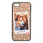 Personalised Photo Love Hearts Rose Gold Pebble Leather iPhone 5 Case