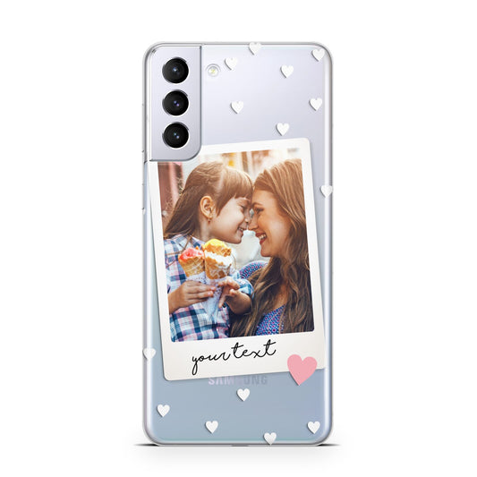 Personalised Photo Love Hearts Samsung S21 Plus Phone Case