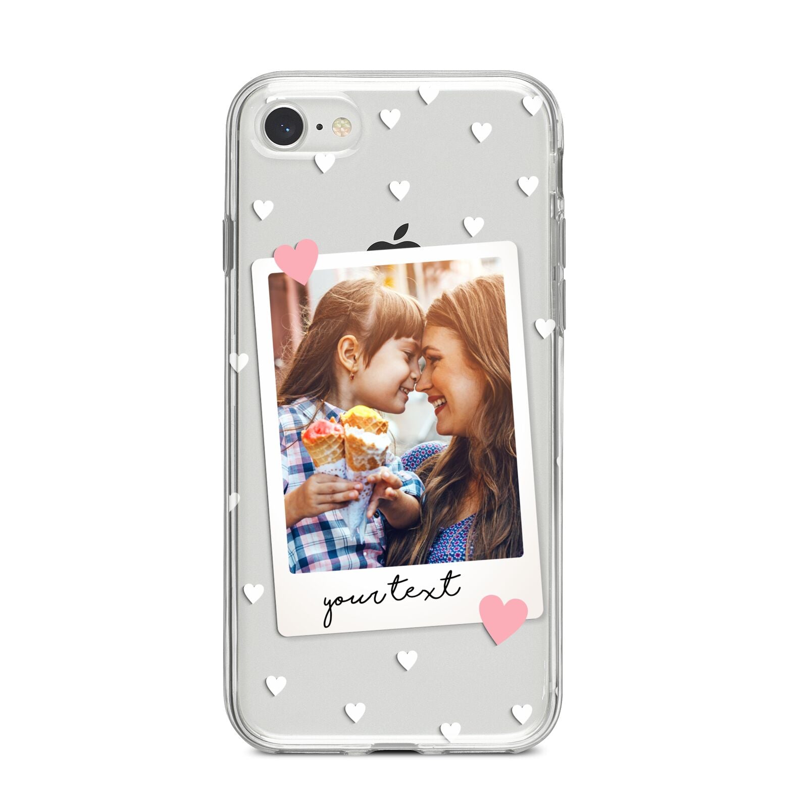 Personalised Photo Love Hearts iPhone 8 Bumper Case on Silver iPhone